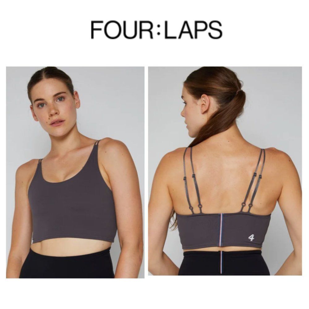 NWT Fourlaps Poise Longline Bra Graphite